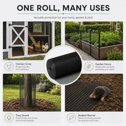 GoldPeak Black Hardware Cloth 1 inch Mesh 48x100 17 Gauge - size: 1x1 inch 48''x100'