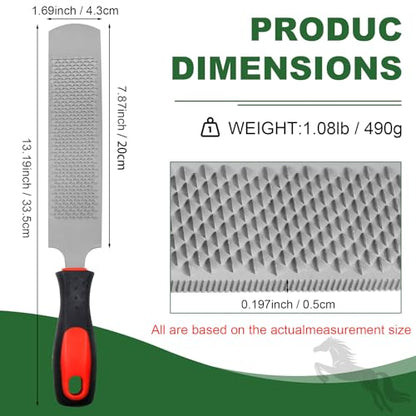 12 Inch Hoof Rasp, Carbon Steel Farrier File with Handle