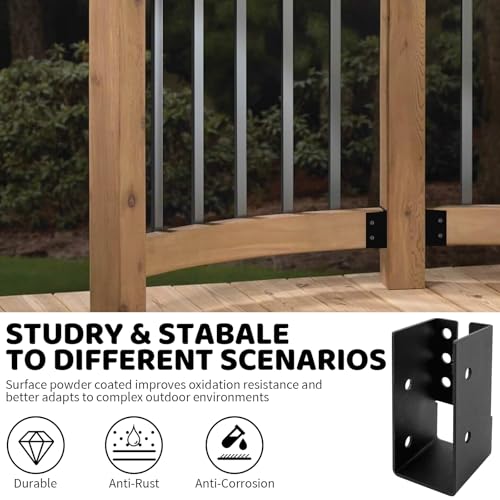 Concealed Joist Hanger Brackets,Woodwork Concealed-Flange Hanger for 2" x 4”(Actual:1.5" x 3.5“) Lumber,U-Shaped Joist Steel Bracket for Wood Fence,Porch,Swing,Handrails(12Pack)