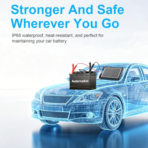 12V Solar Car Battery Charger 12W Waterproof Portable Solar Trickle Charger Maintainer with Smart PWM Controller for Car, Automotive, Motorcycle, Boat, Marine, RV,Trailer, Snowmobile, etc. - color: 12W PWM Solar Battery Charger