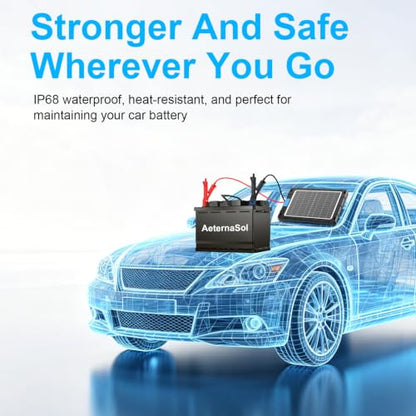 12V Solar Car Battery Charger 12W Waterproof Portable Solar Trickle Charger Maintainer with Smart PWM Controller for Car, Automotive, Motorcycle, Boat, Marine, RV,Trailer, Snowmobile, etc. - color: 12W PWM Solar Battery Charger