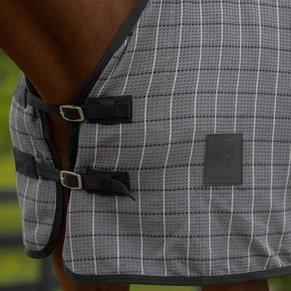 Equinavia Luftig Waffle Cooler | 100% Cotton - Grey/Black - 72 in - color: Grey/Black, size: 72 in