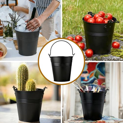 2 Pack Black Grease Bucket for Pellet Grill Smokers Heavy Duty Galvanized Steel Drip Catcher, Rust-Proof 5.6" Diameter, Easy Clean BBQ Accessory - color: Black 2pack