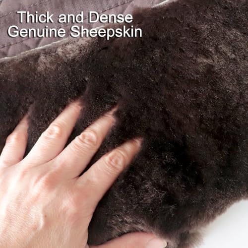 Woolous Sheepskin Half Pad for English Saddle, Wool Fleece Horse Saddle Pad - color: Brown