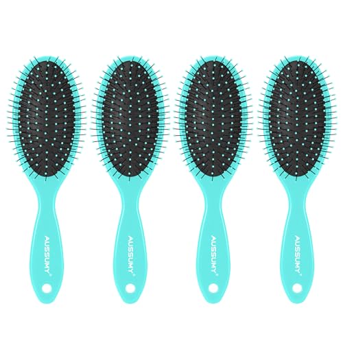 Air Cushion Detangling Hair Brush - 4 Pack Detangler Hairbrush with Ultra Soft Bristles for Effortless Tangle Removal - For Wet Dry Damaged Curly Hair for Women Men Boys Girls Kids - Green - color: Green+Green+Green+Green