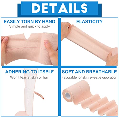 Nuanchu 16 Rolls Self Adhesive Elastic Bandage Wrap Breathable Flexible Stretch Sports Tape for Wrist Ankle Support, Cohesive Vet Wrap for Horse Pet(4 Inch x 5 Yard) - size: 4 Inch x 5 Yard