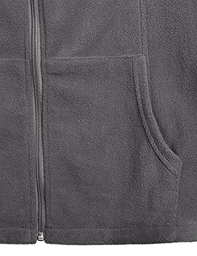 Hibelle Women's Outdoor Full-Zip Thermal Fleece Jacket with Pockets - color: 203-grey, size: Medium