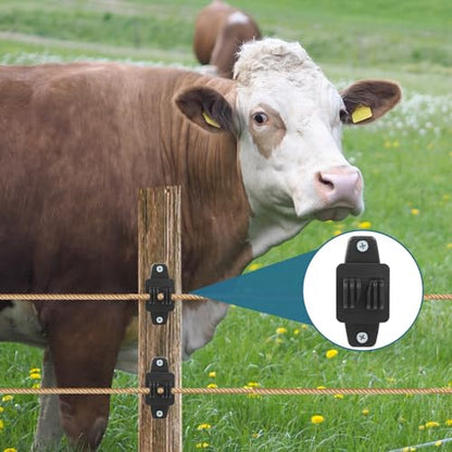 Electric Fence Insulators for Wood Post Claw Black, 100 Set