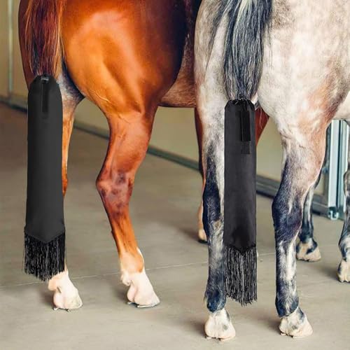 Horse Tail Bag-Waterproof and Durable, Hook and Loop Design Horse Tail Guard,Protects Horse's Tail from Dirt, Breakage and Insects (Black) - color: Black