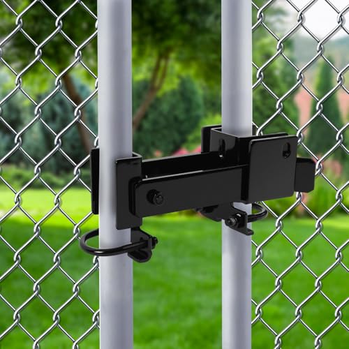 Chain Link Commercial Strong Arm Double Gate Latch 1-5/8" Thru 2" - color: Black