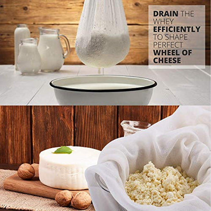 Sufaniq Cheese Cloths, Grade 90 (9 Sq Feet) 100% Pure Cotton Reusable Cheesecloth, Unbleached Ultra Fine Fabric, Cheesecloth for Straining, Premium Butter Muslin Cloth for Straining - 1 Sq Yard - size: Grade 90 - 1 Yard