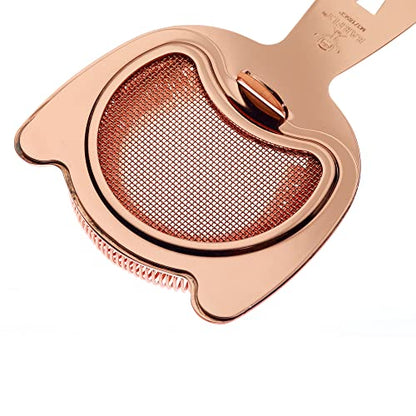 Barfly Fine Mesh Spring Strainer, Copper Plated - color: Copper
