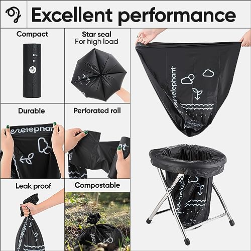 Green Elephant Portable Toilet Bags - Camping Toilet Bags (15 Count (Pack of 2) - size: 15 Count (Pack of 2)
