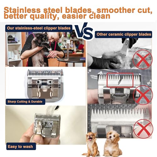Size 10 Dog Grooming Clipper Blade Compatible with Andis /Wahl KM/Oster A5 - size: S10-2pcs