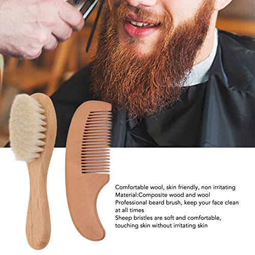Hair Brush and Comb for Men, Wooden Comb, Soft Brush with Wood Handle