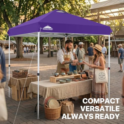 EAGLE PEAK 6.6x6.6 Pop Up Canopy Tent Easy Up Canopy Outdoor, Purple - color: Purple, size: 6.6x6.6
