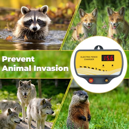 Electric Fence Charger 12V Input to 12KV Output, 2 Joule, 120 Acre Plug-in Electric Fence Energizer for Wildlife Control & Animal Intrusion Prevention - style: Normal electric fence energizer