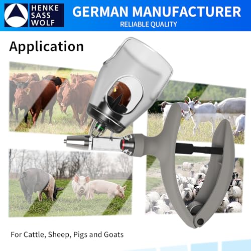 HSW ECO-MATIC 2ML Automatic Self-refilling Livestock Syringe Luer Lock Injector with Bottle Mount Basket (Dosage Adjustable 0.2 ml – 2.0 ml) - size: 2ML Bottle Mount