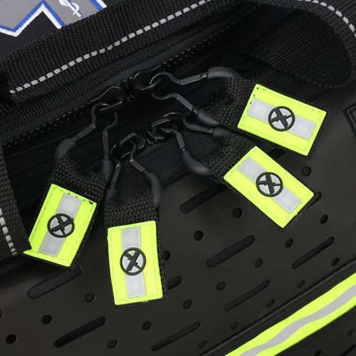 Lightning X Personalized EMT Trauma Bag – Large ALS Medical Bag with 6 Color-Coded Pouches, MOLLE Panel, Waterproof Bottom, Reflective EMS Gear, Custom Embroidered Name or Logo | LXMB35 - color: Black