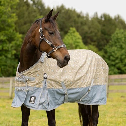 Equinavia Norse Waterproof Turnout Blanket, Lightweight 100g Rain Sheet - color: Slate Grey/Light Olive, size: 84 in