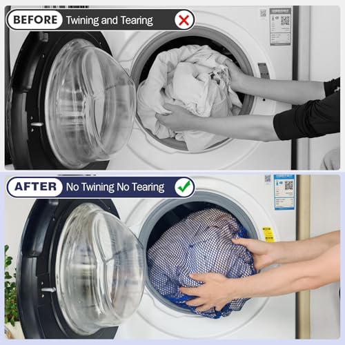 4Pcs Mesh Laundry Bags Washing Machine Mesh Wash Bags for Clothes,Underwear,Lingerie, Bed Linen with Drawstring Closure Sturdy(4 Size, Blue) - color: Blue, size: Pack 4 pcs