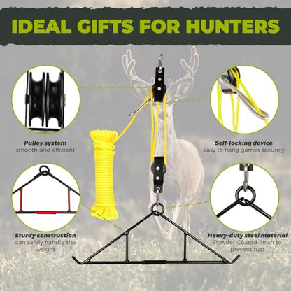 Highwild Game Hoist Gambrel & Deer Hanger Kit, 700 LB Deer Hoist