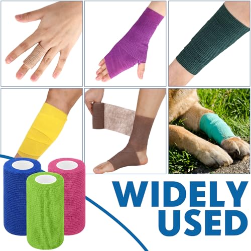 Treela 36 Pcs Self Adherent Bandage 4" X 5 Yard Wrap Breathable - color: Classic Color, size: 4" X 5 Yard
