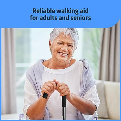 Medline Aluminum Cane Walking Aid is Portable & Lightweight, Helps Seniors & Adults with Balance, Knee Injuries, Leg Surgery Recovery & Mobility