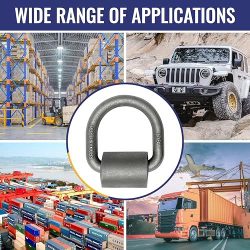 Grandroad auto 12 Pack Weld-On Forged D Ring, Heavy Duty 5/8" D-Ring Trailer Tie Down Anchor with MBS:18,000 lbs for Trailer, Truck Cargo, RV, ATV Tiedowns, Farm Applications and More. - size: 5/8“-12pack