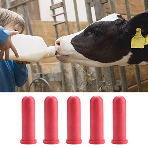 HEEPDD 5Pcs 10cm Length Rubber Calf Milk Drink Nipple | Calf Feeding Bottle Nipple Small Animal Nursing Bottle Nipples Farm Animal Feeding Supplies