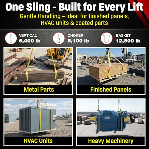 DD Sling 2 Inch x 30 Foot Nylon Lifting Sling – USA Made, 6,400 lb Vertical, 5,100 lb Choker, 12,800 lb Basket – 2-Ply Heavy Duty 900 Webbing, Type 3 Flat Eye & Eye Rigging Sling - size: 2"x30'