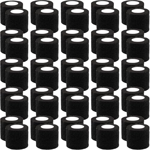 BQTQ 50 Rolls Self Adhesive Bandage Wrap 2 inch Self Adherent Tapes(Black) - color: Black, size: 2 Inch