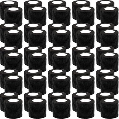 BQTQ 50 Rolls Self Adhesive Bandage Wrap 2 inch Self Adherent Tapes(Black) - color: Black, size: 2 Inch