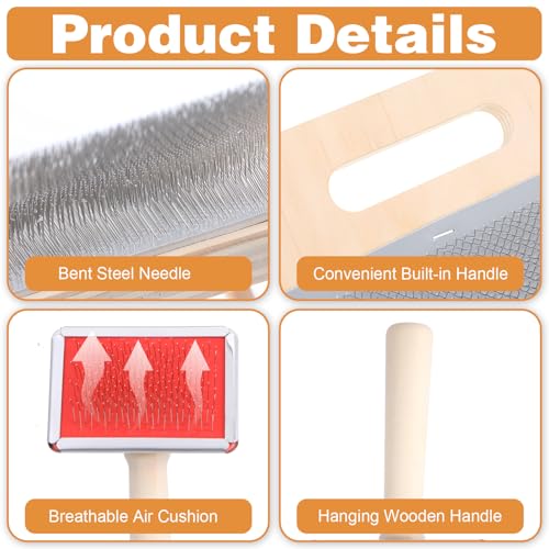 1pcs Wooden Wool Blending Board Set with Wool Brush & Wools Carder | Complete Fiber Prep Kit with Board, Brush, Dowels for Rolags & Batts | Ideal for Drum Carders for Wools