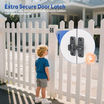 90/180 Degree Barn Door Locks and Latches, Safety Aluminum Hardware Sliding Door Latch, Small Flip Locks for Barn, Bathroom, Cabinet, Garden, Window (Grey-2PCS) - color: Grey-2PCS