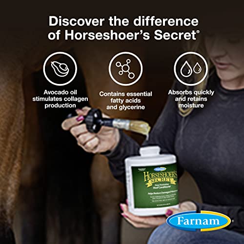 Farnam Horseshoer's Secret Deep-Penetrating Hoof Oil for Horses,Conditions Dry Hooves and Prevents Cracks,Splits and Contracted Heels,Contains Avocado Oil,32 Oz.,(Pack of 2) - size: 32 Ounces (Pack of 2)