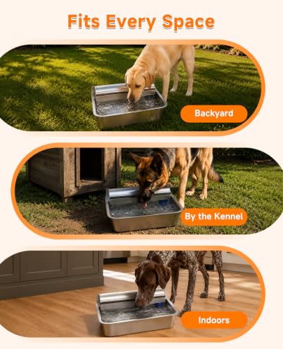 3 Gallon Automatic Dog Water Dispenser 304 Stainless Steel Auto-Fill | 3 Gallon auto water feeder, 304 stainless steel bowl with float valve for pets & poultry indoor outdoor use