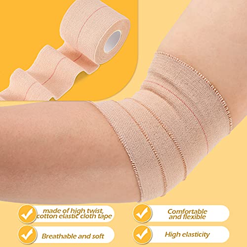 Nuanchu 2 Rolls Adhesive Elastic Tape Bandage Wrap, 2 Inch Wide, Apricot - color: Beige, size: 15 Foot (Pack of 2)