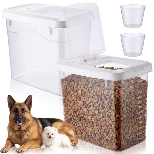 2 Pack 20 Lbs Airtight Dog Food Storage Container with Scoops - size: 20 Lbs