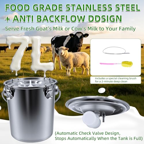 2 in 1 Cow and Goat Milker, 7L, 5200mAh Built-in Rechargeable Battery