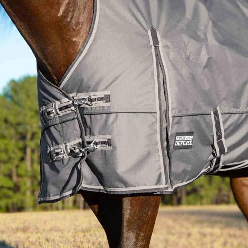 Jeffers Poplar Head Defense 1680 Denier Turnout Blanket with Extended Neck Design, Plymouth Brown 72"- 240g Polyfill, Waterproof, Breathable Horse Blanket, Ideal Protection for Winter, Medium Weight - size: 72 in