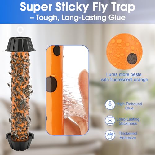 6pk Fly Trap Fly Stick Fly Strips Hanging Indoor & Outdoor - size: 6 pack