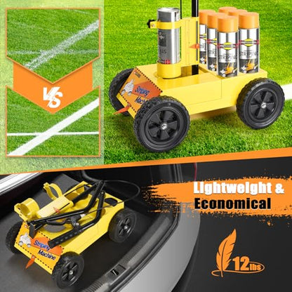 CAROD Striping Line Marking Machine, Parking Lot Striping Machine, Compatible with Professional Inverted Striping Spray Paint, Line Striper Machine for Fast and Accurate Marking, Yellow
