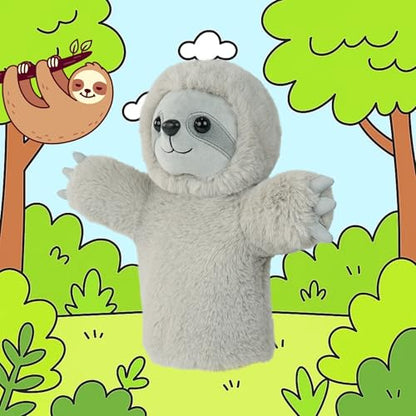 Hand Puppet Toy Speech Therapy Learning Tool Soft Stuffed Animal for Children Adults Family Fun Adult Size Fit Educational Gift Toddler Toy Sloth - color: Sloth