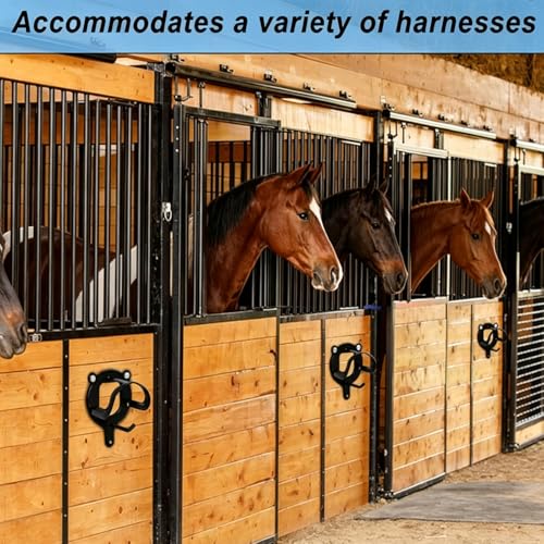 Semetall Horse Bridle Rack,3Pcs Black