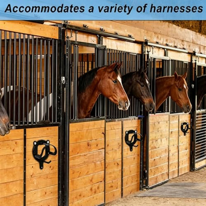 Semetall Horse Bridle Rack,3Pcs Black