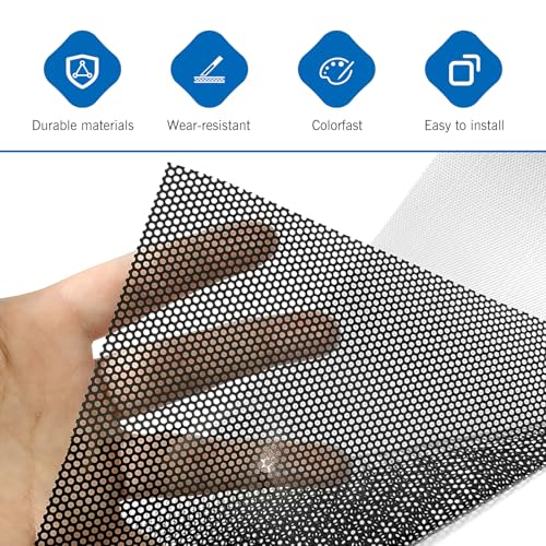 Car Windshield Tint Strip, 7.87" x 59" Mesh Car Windshield Banner Sticker, Anti-Glare Sunproof Exterior Windscreen Protective Film, Cuttable to Fit Most Vehicles (Black #A) - color: Black #a