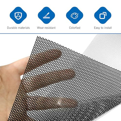 Car Windshield Tint Strip, 7.87" x 59" Mesh Car Windshield Banner Sticker, Anti-Glare Sunproof Exterior Windscreen Protective Film, Cuttable to Fit Most Vehicles (Black #A) - color: Black #a
