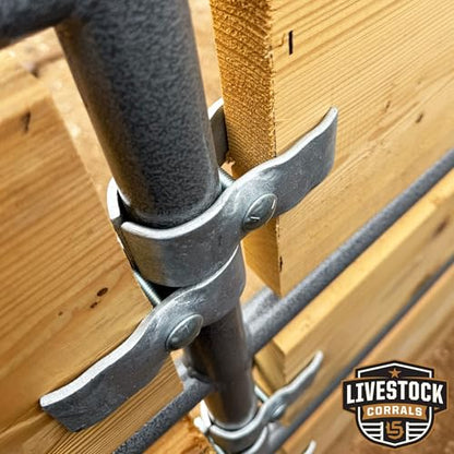 Wood Panel Clamps – Made in USA, 1-5/8” Corral Panels, Attach Lumber to Horse Stalls & Round Pens, 8-Pack