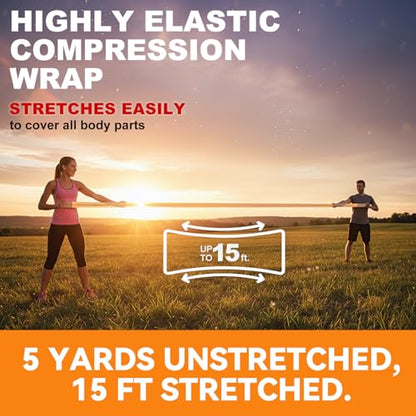 FRESINIDER Premium Elastic Bandage Wrap 4 Inch, 18 Pack, Hook and Loop - color: 18 Pack X 4 Inches